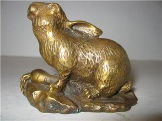 New Bronze Bunny Rabbit Figurine Statue Feng Shui