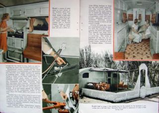 1930's Vintage camper Camping Trailer Grows Up Article Covered Wagon Etc