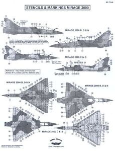 Berna Decals 1 72 Dassault Mirage 2000 Stencils and Markings
