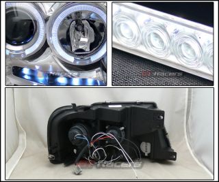 Chrome Halo Projector Head Lights DRL 8 LED Bumper Fog Lamps V2 04 08 Ford F150