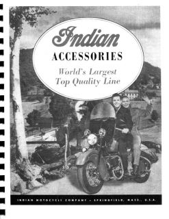 Indian Motorcycle Accessories Catalog 1948 Reprnt