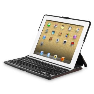 Zaggfolio for Apple iPad 3 2 Case w Bluetooth Keyboard Alligator Leather Brown