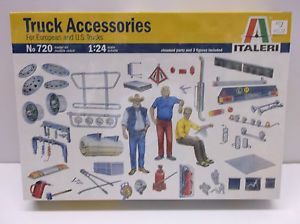 Italeri 1 24 Truck Accessories w 3 Figures Plastic Model Kit BNIB 720