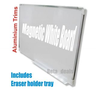 Magnetic Dry Wipe White Board Notice 900 x 600mm 3 Pens Eraser Large Quality