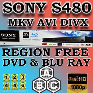 Sony BDP S480 All Region Codefree DVD Multi Zone Blu Ray Player 100 240V 50 60Hz