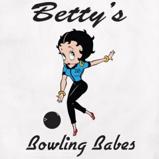 Betty Boop Bowling Babes Black White Classic Shirt w Back Pleats Great Team