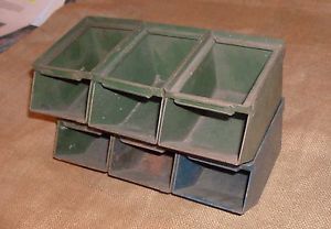 6 Stackable Steel Parts Bins Storage Bin Tool Boxes Nuts Bolts Rivets Box