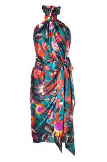 Multicolor Floral Print Wrap Dress by SALVATORE FERRAGAMO
