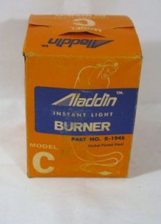 Vintage Aladdin Lamp Instant Light Model C Nickel Plated Steel Burner in Box