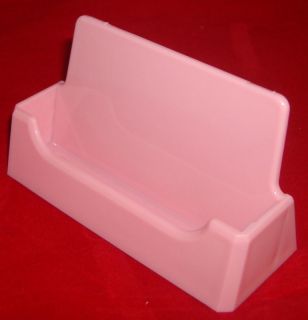 Pink Plastic Counter Desktop Business Card Holder USA