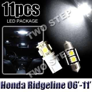 11pcs Honda Ridgeline 06 11 LED Package Light Bulb Kit Courtesy License Interior
