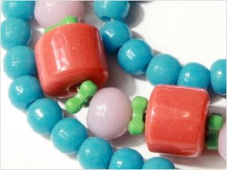 Czech Vintage Prosser Trade Blue Glass Beads Necklace