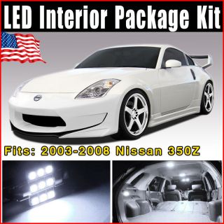 5pcs Pure White LED Lights Interior Package Kit Combo for Nissan 350Z