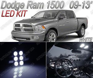 Dodge RAM 1500 White LED Lights Interior Kit 2009 2013