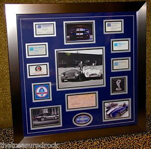 Carroll Shelby Signed Autographed Vintage Check Business Card AC Cobra PSA DNA