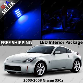 Nissan 350Z 2 Door Coupe Blue 12V Interior LED Light Bulb Package Set