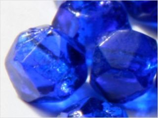 Antique English Cut Sapphire Blue Glass Beads 5 mm 50
