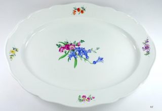Meissen Hand Painted Porcelain Floral Serving Platter