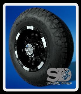 17" Moto Metal Gloss Black w 285 70 17 Nitto Terra Grappler Tire Wheels Rims
