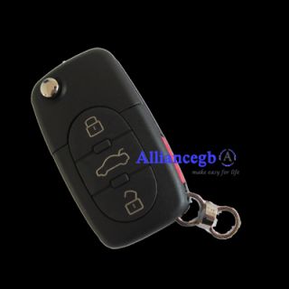 2PCS 3Buttons+Panic Flip Folding Remote Key Shell Case for Audi A6 TT A4 A8