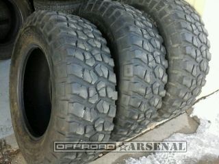 Three 37x12 50x20 BF Goodrich KM 2 Mud Terrain Tires Load D Used