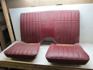 70 81 Camaro Firebird Red Vinyl Rear Seat Set 3 Seats Needs New Cover