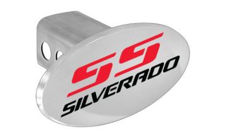 Chevrolet Silverado SS Metal Trailer Hitch Cover Plug with Red Chevrolet Bowtie