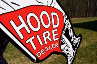 Old Style 48" Hood Car Tire Dealer Flagman RARE Dicut Vintage Type Sign USA Made