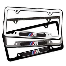 BMW M Logo License Plate Frame Faux Carbon Fiber