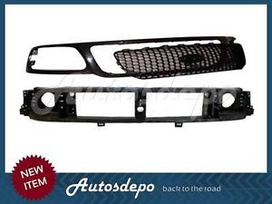 99 03 Ford F150 F250 Light Duty 04 F150 Heritage Grille Blk Header Panel