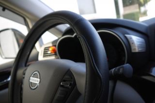 Black PVC Leather Auto Steering Wheel Wrap Cover Audi BMW Luxury Sport 14" 15"