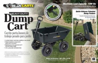 Gorilla Carts Heavy Duty Garden Dump Cart Wheelbarrow Yard Supplies Equipment 