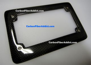 1x1 Weave Pattern 100 Real Carbon Fiber License Plate Frame for Motorcycle