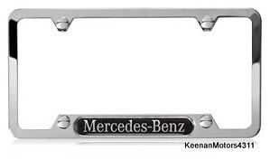 Genuine Mercedes Benz Stainless Steel with Carbon Fiber License Plate Frame
