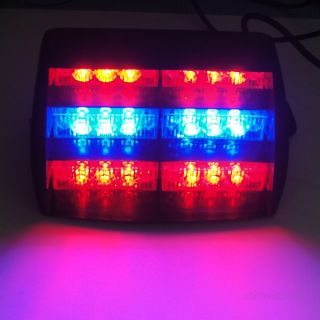 Car Windshield Red Blue 18 LED Strobe Police Emergency Flash Warning Light