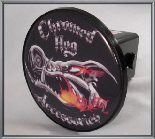Chromed Hog 2" Custom Tow Hitch Receiver Cover Insert Plug for Most Truck SUV