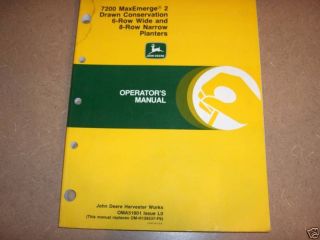 John Deere 7200 MaxEmerge 6RW 8RN Planter Owners Maintenance Manual