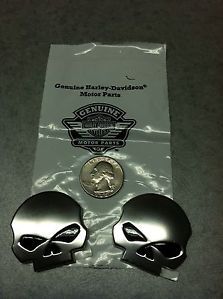 2 New Harley Davidson Willie G Skull Emblems Peel Stick CVO Screamin' Eagle