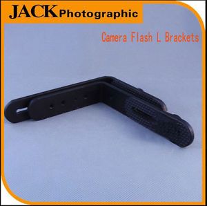 Universal Black Metal Adjustable Multi Angle Camera Flash Brackets L Brackets