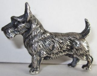Vtg Sterling Silver Miniature Scottish Terrier Dog Scottie Westie West Highland