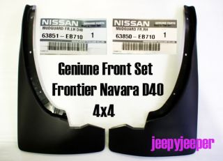 Genuine Front Set 4x4 4WD Mud Flap Guard Nissan Frontier Navara D40 2004 2012