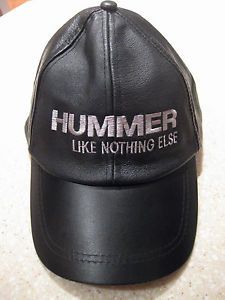 Hummer Black Leather Baseball Cap Hat Embroidered H1 H2 H3 Like Nothing Else