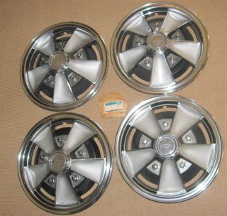 Mag Wheel Wheelcovers Corvair Nova 3874648 Set of 4 Hubcaps New Old Stock
