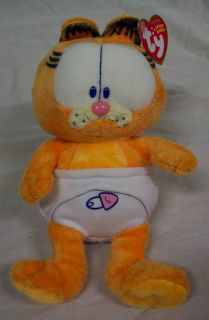 Ty Soft Baby Garfield Cat 9" Plush Stuffed Animal New w Tag
