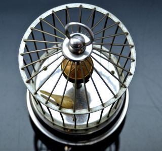 Very RARE Antique Bird Cage Form Singing Musical Automaton Bird Clock