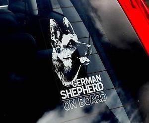 German Shepherd Dog Car Sticker Alsation Sign N Collar