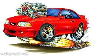 Mad Dog 1987 93 Ford Mustang GT 5 0 Wall Graphic Vinyl Decal Man Cave Truck Fox