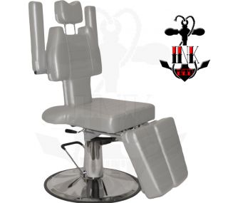 Inkbed Brand Tattoo Gray Reclining Hydraulic Ink Chair Salon Studio Equipment