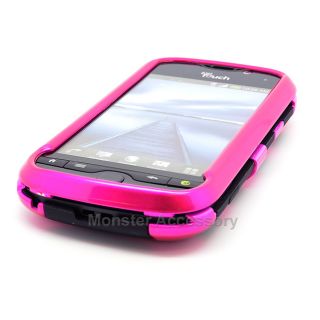 Pink Fishbone Dual Flex Hard Case Gel Cover for HTC myTouch 4G Slide T Mobile