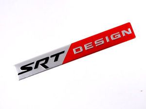 Qty 2 Dodge SRT Design Fender Hood Trunk Dash Aluminum Emblems Badges Kit Pair